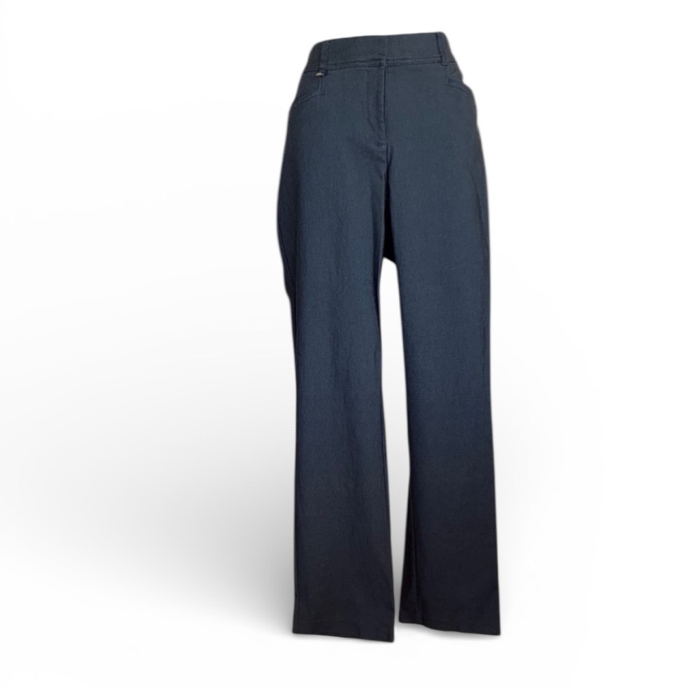 JM Collection Pants Women 10 Black Sleek straight Leg Trousers EUC